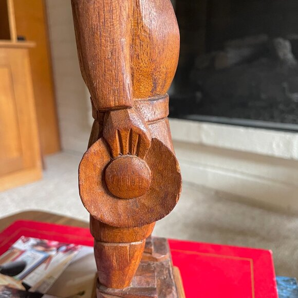 Vintage Wood Carved Man Figure Farmer Peasant Primitive Rustic Folk Art - Picture 8 of 10